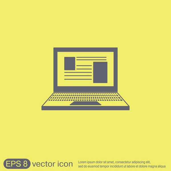 Laptop, laptop pictogram. — Stockvector