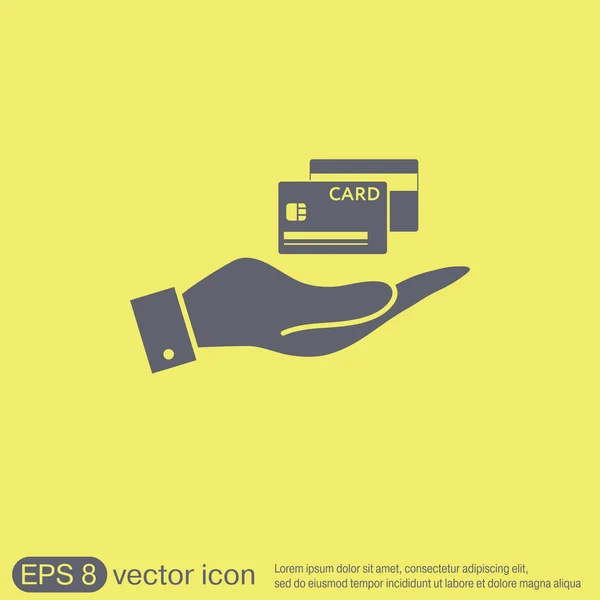 Hand holding   credit card icon — Stock Vector