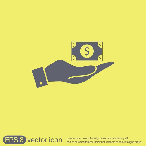 Hand holding  Dollar bill — Stock Vector