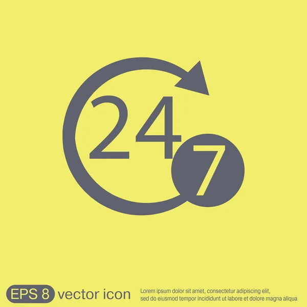 Open 24, 7 per week icon — Stock Vector