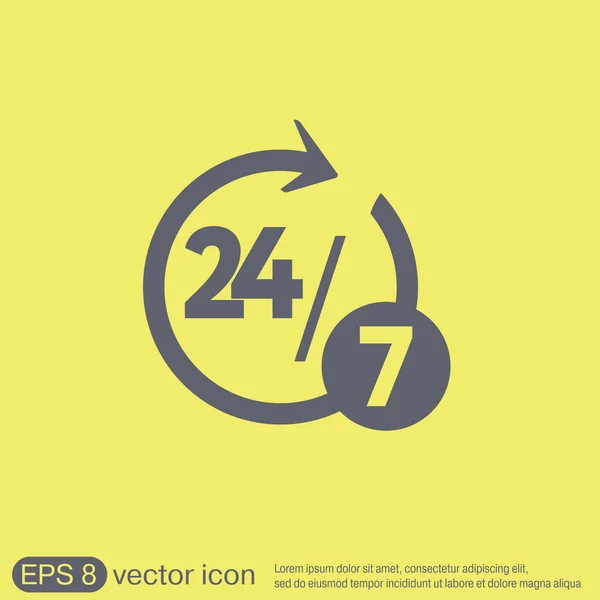 Open 24, 7 per week icon — Stock Vector