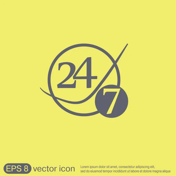 Abierto 24, 7 por semana icono — Vector de stock