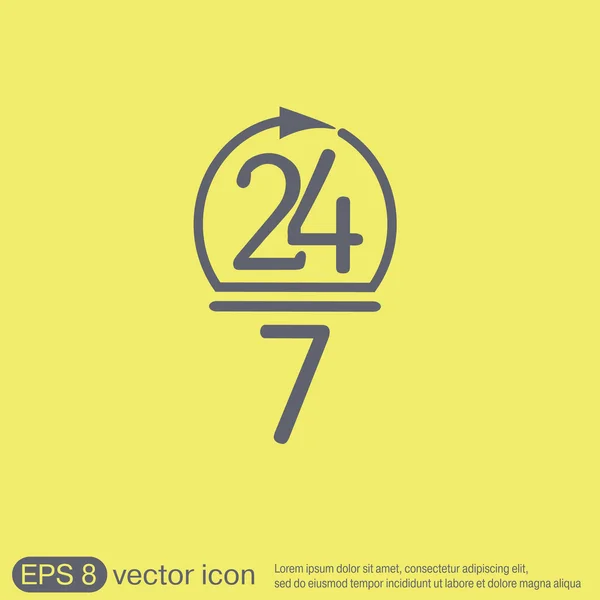 Open 24, 7 per week pictogram — Stockvector