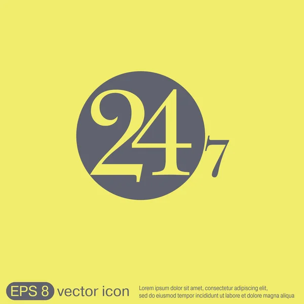 Open 24, 7 per week pictogram — Stockvector