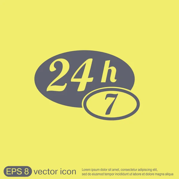 Open 24, 7 per week pictogram — Stockvector