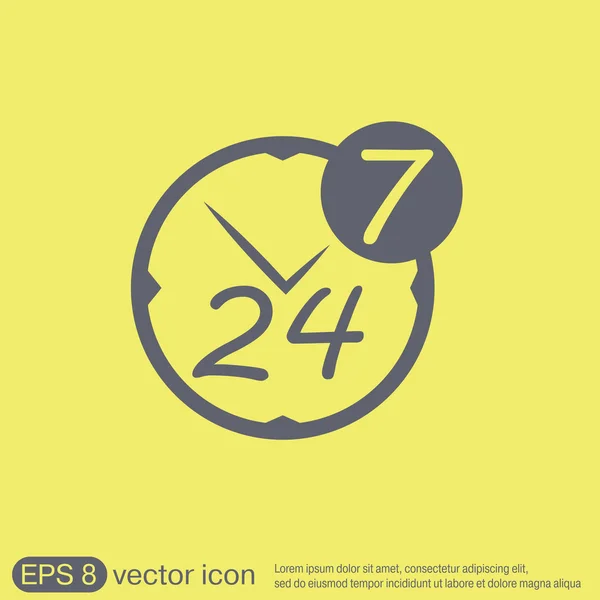 Abierto 24, 7 por semana icono — Vector de stock