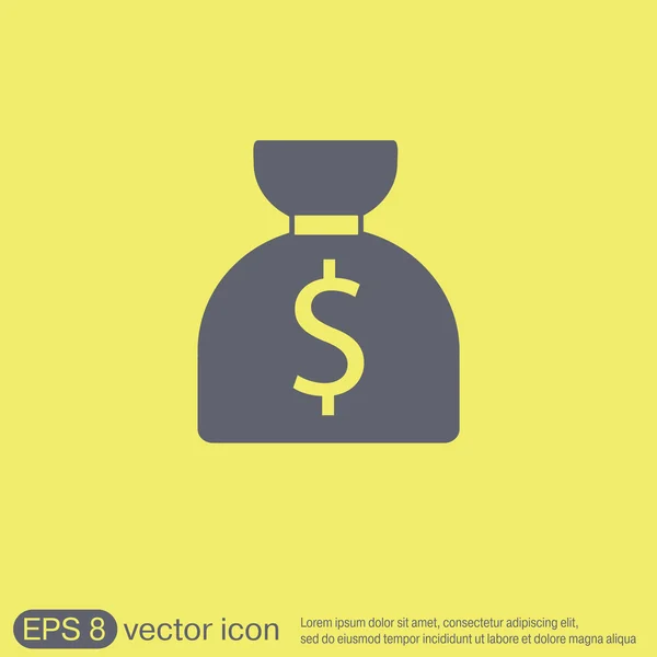 Bag of money, dollar icon — Stock Vector