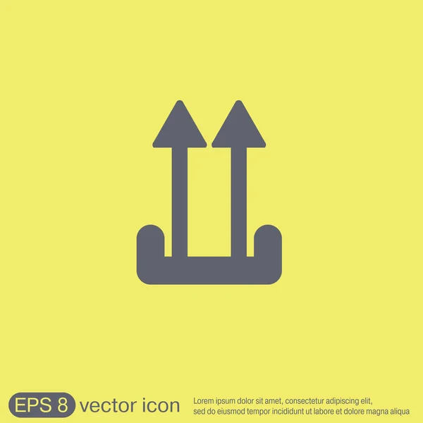 Fragile symbol, arrows up — Stock Vector