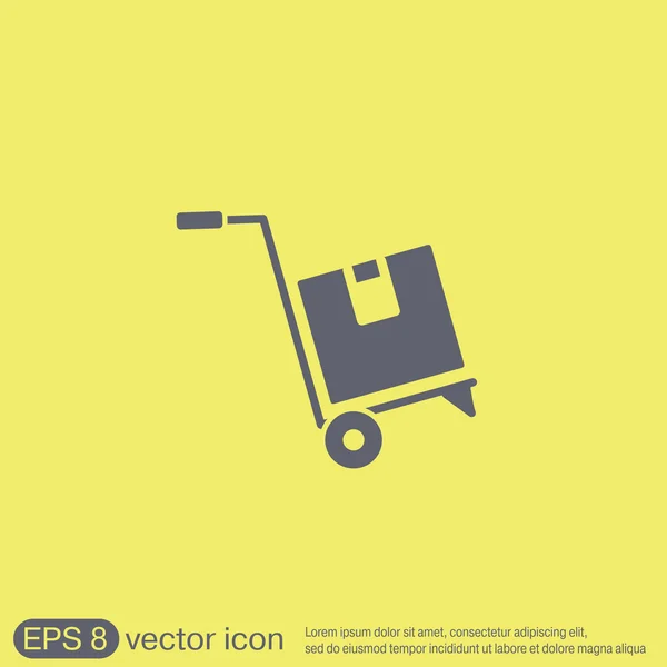 Truck with box. Logistic icon. — Stock Vector