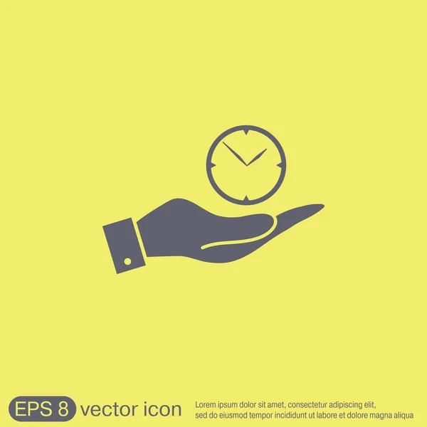 Hand holding   clock  Icon — Stock Vector