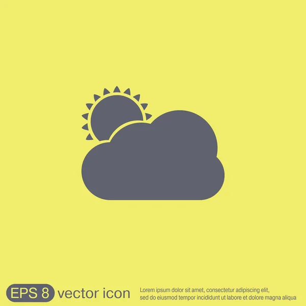 Időjárás ikon, sun cloud mögött — Stock Vector