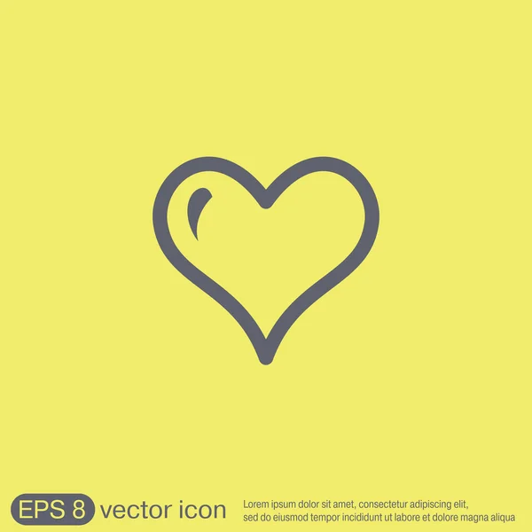 San Valentín icono, corazón — Vector de stock
