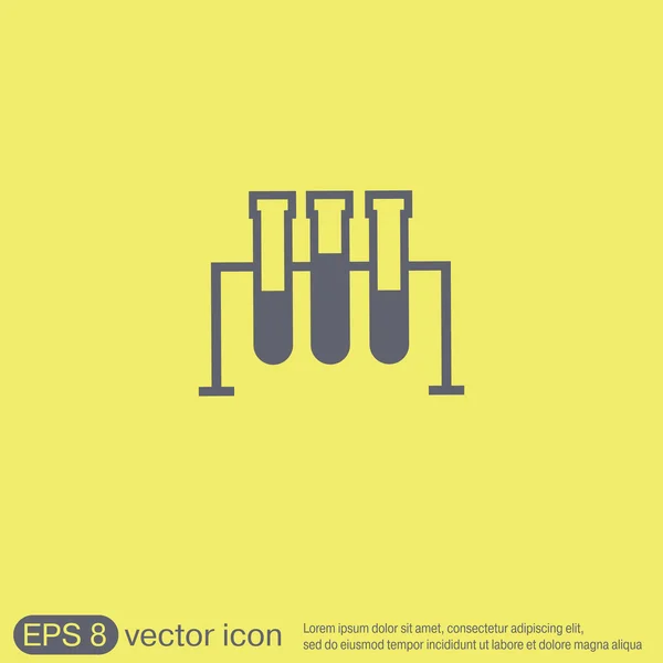 Química, icono de tubos de ciencia — Archivo Imágenes Vectoriales