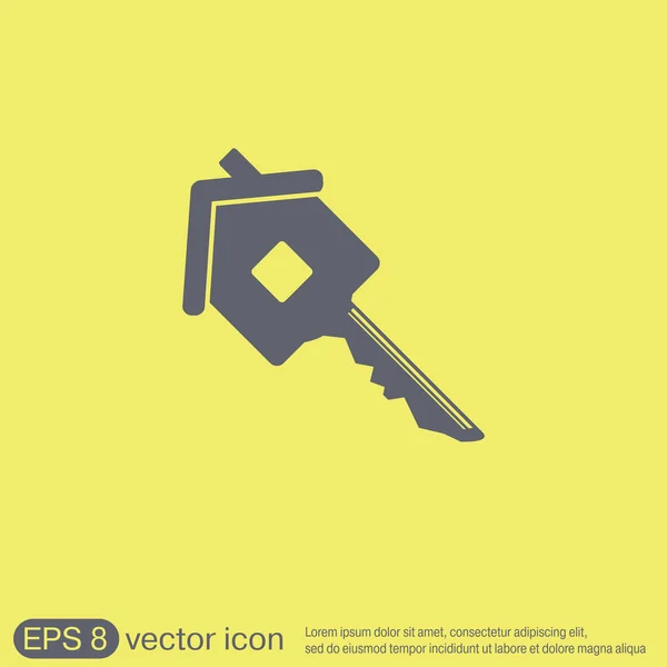 Nyckel i huset. fastigheter-ikonen. — Stock vektor