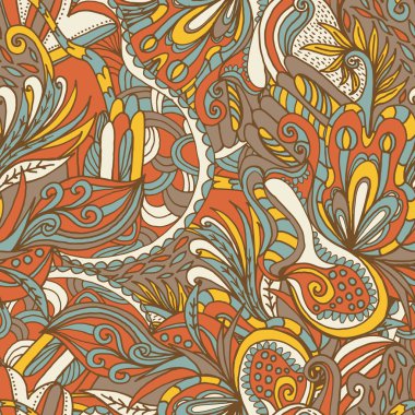 soyut çiçek desenli