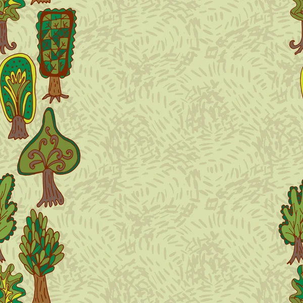 Forêts bordure motif arbres — Image vectorielle