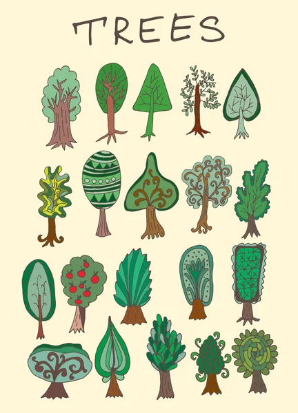 卡通森林树木 — 图库矢量图片