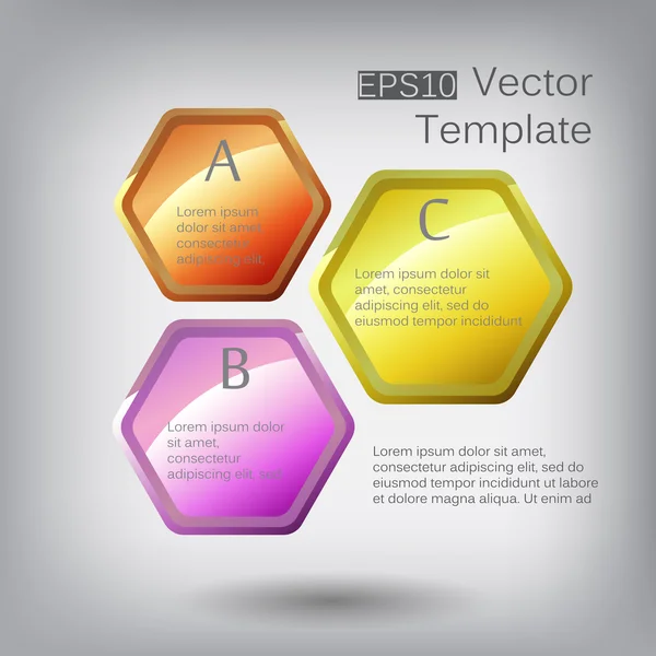 Hexagon elements for infographic — Stock Vector