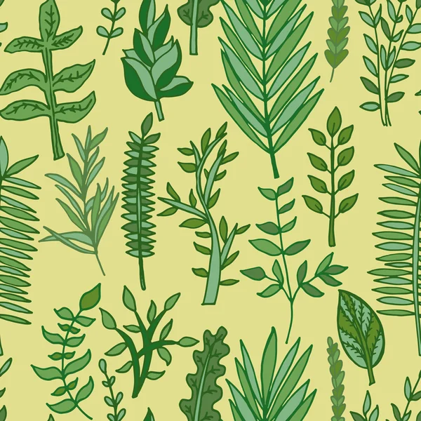 À base de plantes, motif de feuilles — Image vectorielle