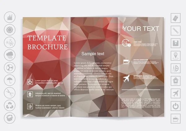 Brochure ontwerp sjabloon achtergrond — Stockvector
