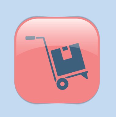 Kutulu kamyon. Lojistik simge.