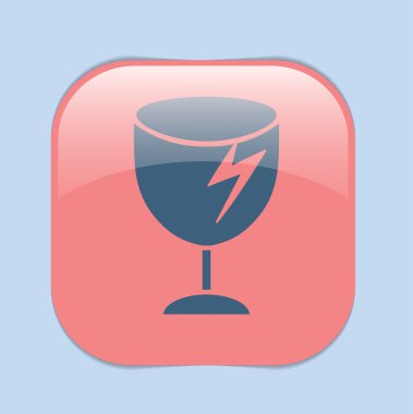 Kırılgan cam sembolü. lojistik simgesi