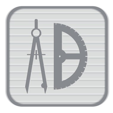 Pusula ve iletki. Eğitim işareti.