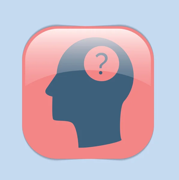 Head with  question mark icon — Stock Vector