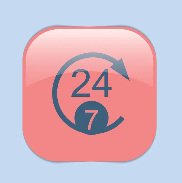 24 timmar, öppna 7 dagar ikonen — Stock vektor