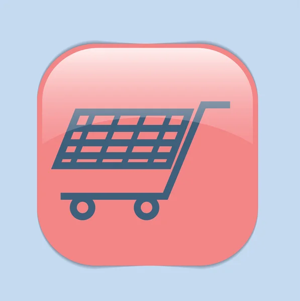 Carrito de compras, icono de tienda online — Vector de stock