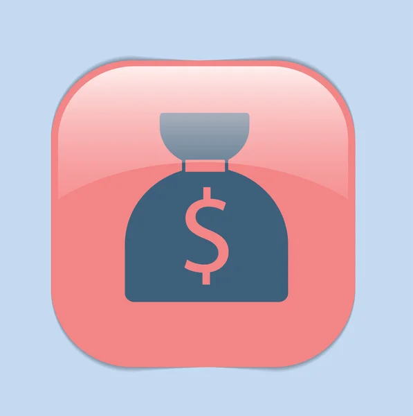 Zak geld, dollar pictogram — Stockvector