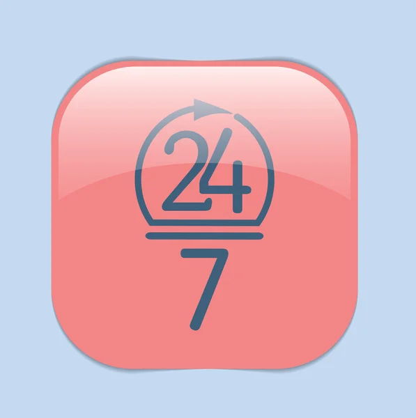24 heures, 7 jours icône ouverte — Image vectorielle