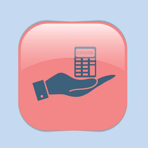 Hand holding  calculator icon — Stock Vector