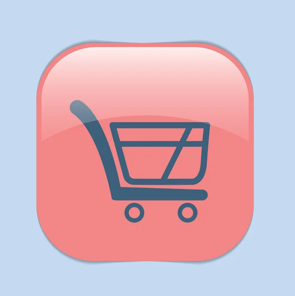 Carrito de compras, icono de tienda online — Vector de stock