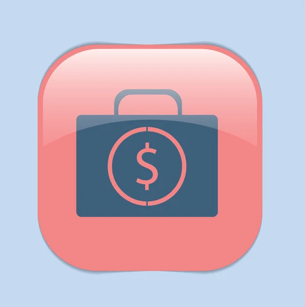 Suitcase with money, finance icon — Stock Vector