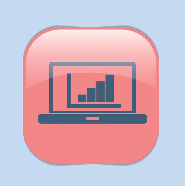 Portátil con símbolo del diagrama — Vector de stock