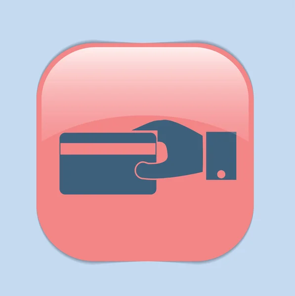 Main tenant icône de carte de crédit — Image vectorielle