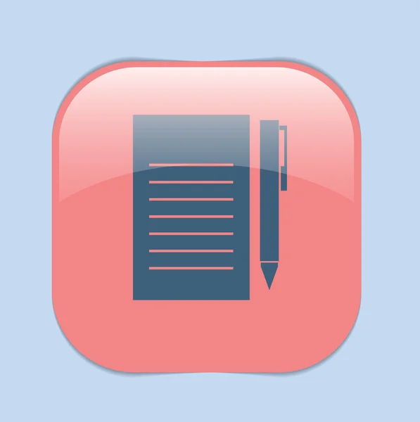 Feuille de papier avec icône de stylo — Image vectorielle