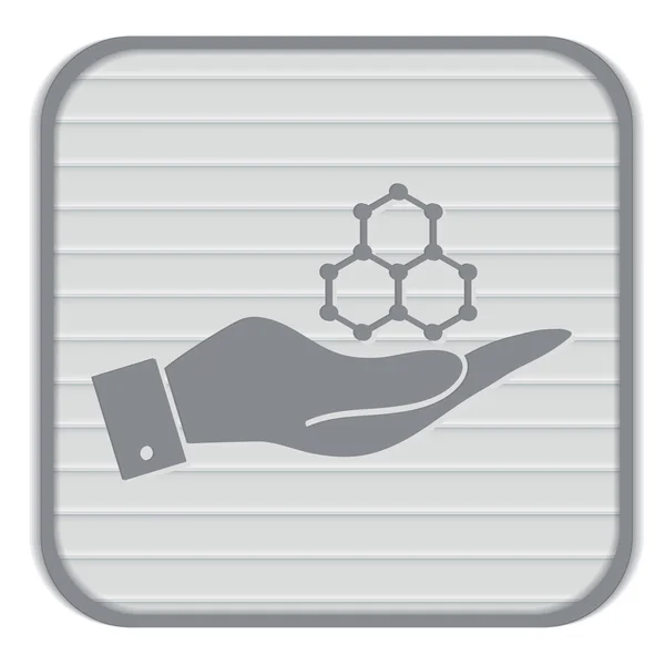 Main tenant icône chimie — Image vectorielle