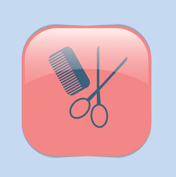 梳子，剪刀。美容美发中心图标 — 图库矢量图片