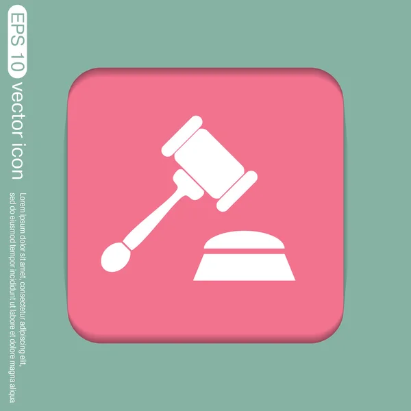 Gavel. icône de la loi . — Image vectorielle