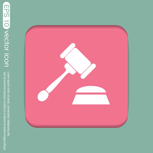 Gavel. icono de la ley . — Vector de stock