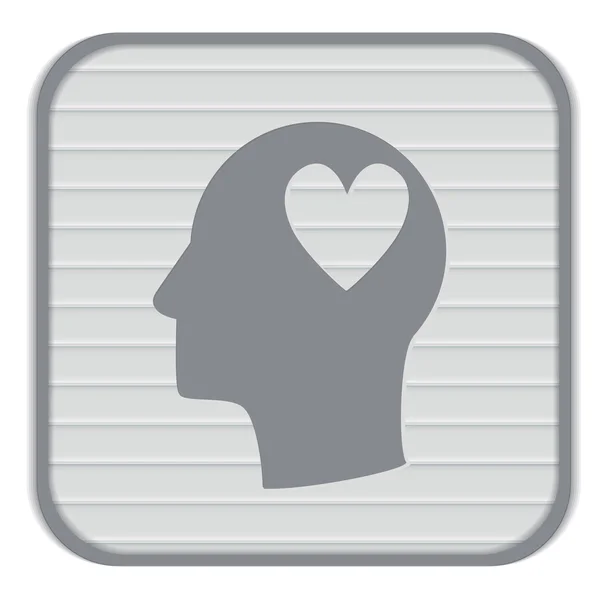 Head with heart icon — Stock Vector