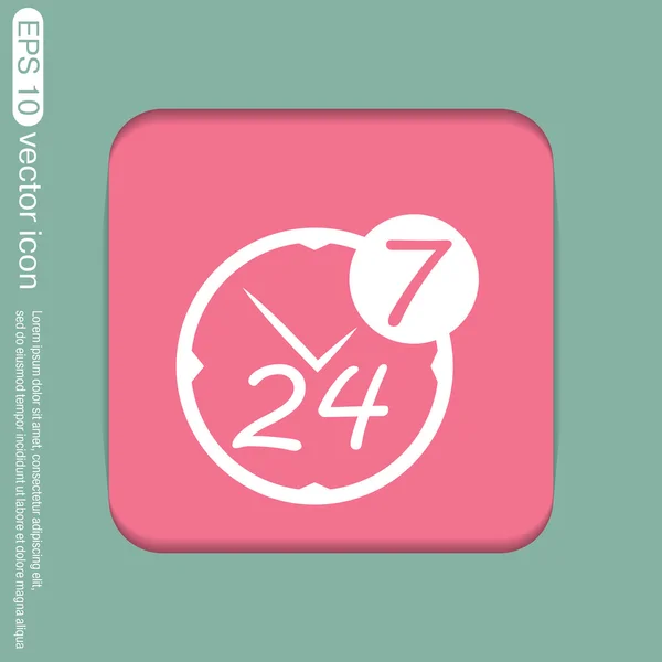 24 hours, 7  days open icon — Stock Vector