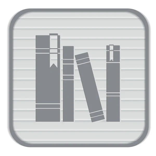 Books on shelf icon — Stock Vector