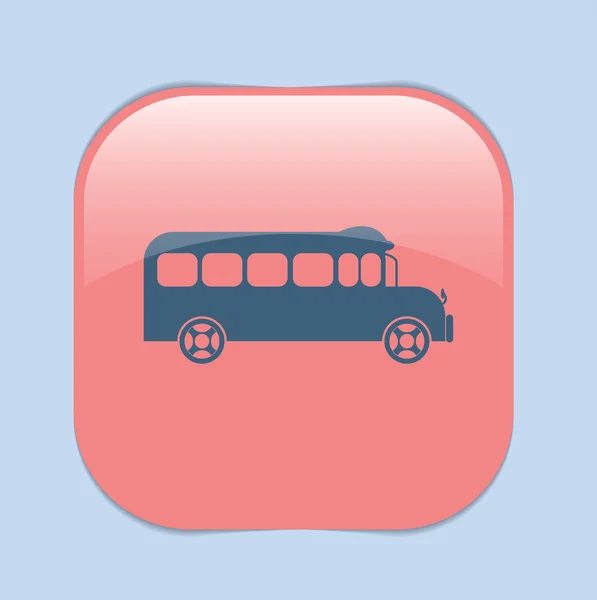 Autobús escolar, icono del transporte — Vector de stock