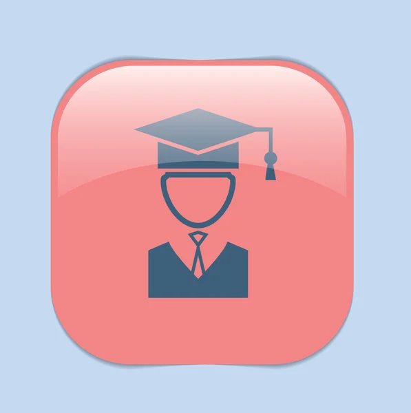 Icono de estudiante graduado, símbolo de educación — Archivo Imágenes Vectoriales