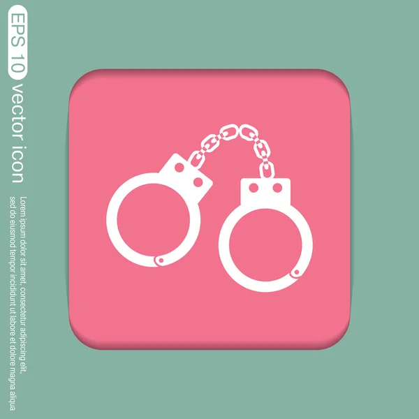 Handcuffs, police icon — Stock Vector