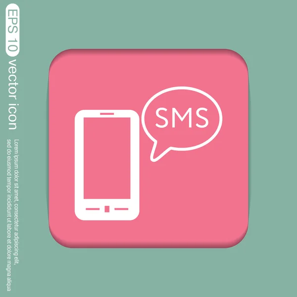 Smartphone avec dialogue sms . — Image vectorielle