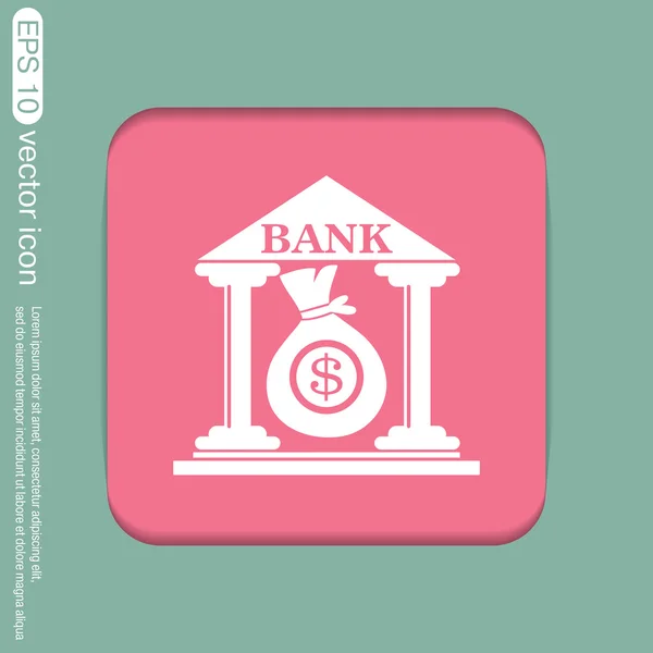 Edifício bancário, ícone financeiro — Vetor de Stock